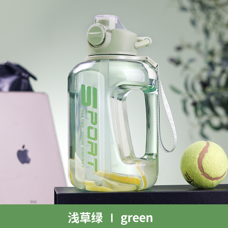 Botella de agua de gran capacidad, tipo cubo, para exteriores, de plástico, para fitness, deportes, con pajita, venta al por mayor image 11