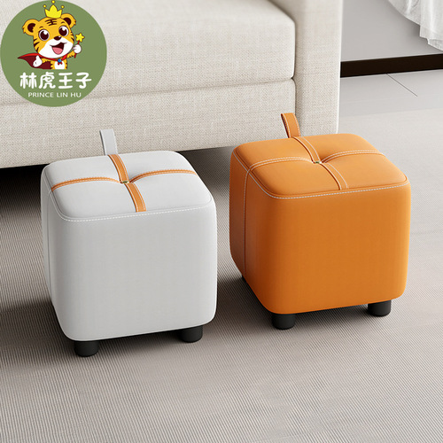 Small stool for home use modern simple sofa stool short stool square stool soft package internet celebrity small shoe changing stool living room small board stool 