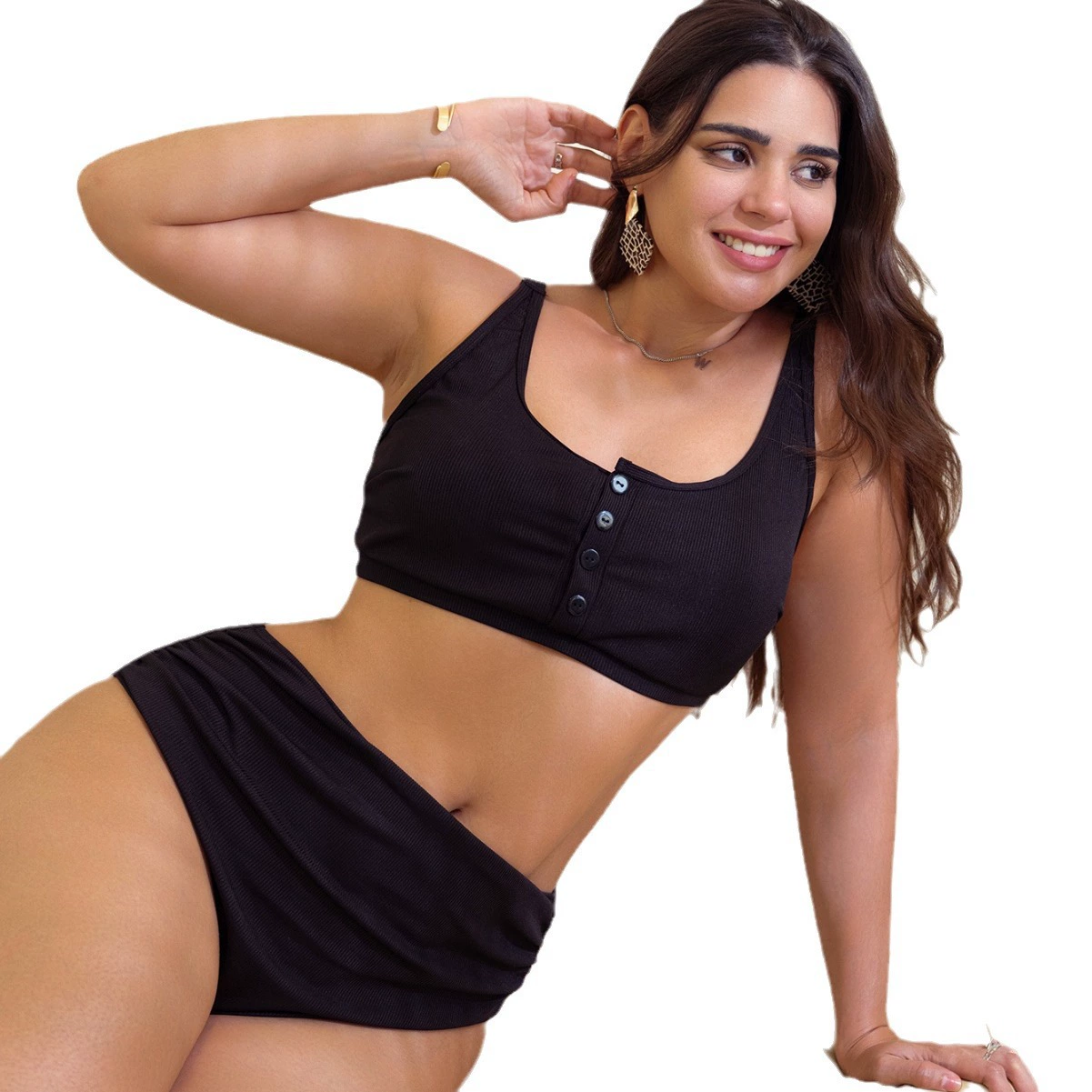 Цветной раздельный модный сексуальный пляжный купальник, 24 года, plus size, европейский стиль