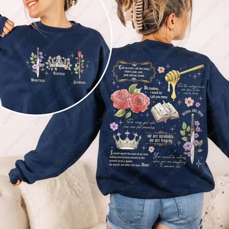 New model from the source factory: "Incompetent Bookworm" sweatshirt, Kai Azer "I love you" graphic crew neck pullover New model from the source factory: "Incompetent Bookworm" sweatshirt, Kai Azer "I love you" graphic crew neck pullover