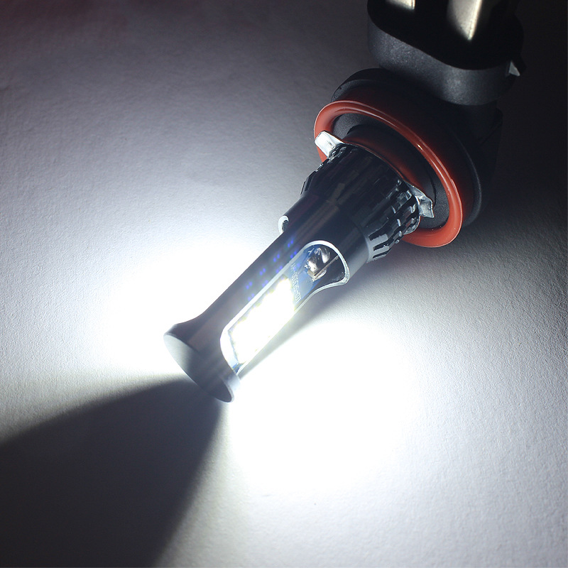 Coche LED niebla lámpara H8 H11 3030 24SMD de doble cara resalte luz delantera de dos colores LED anti-niebla bombilla Venta caliente