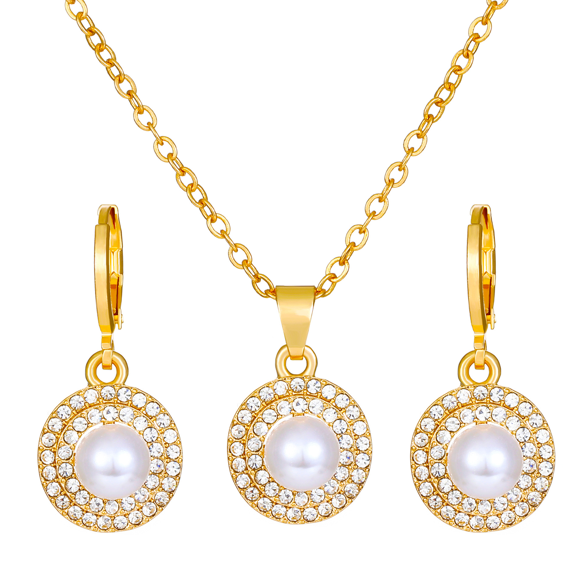 Transfronterizo europeo y americano Venta caliente joyería traje personalidad femenina diamante aleación corona mariposa collar pendientes traje ins moda