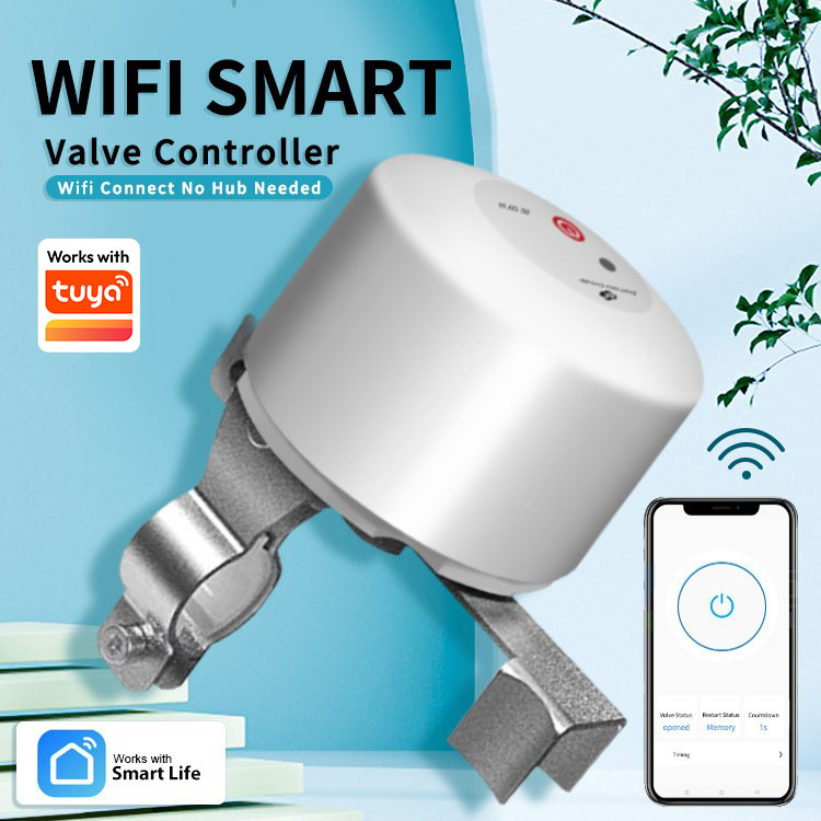 涂鸦智能WiFi阀门机械手水阀漏水燃气阀手柄开关远程控制自动开关