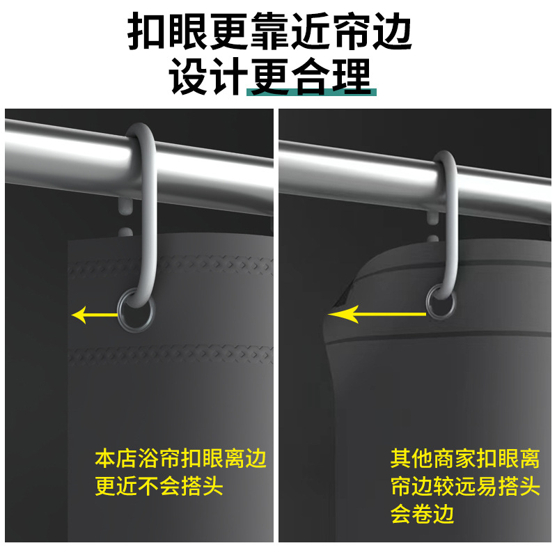 純色の厚い防水布のシャワーカーテンのカーテン