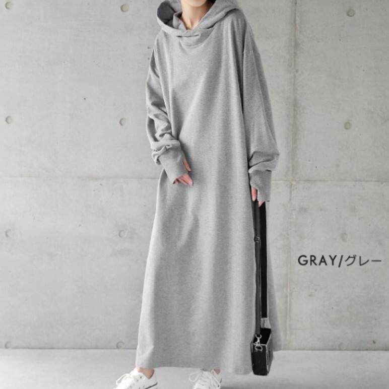 Japanese sweater dress 2022 spring new hooded long-sleeved sweater dress women's fashionable all-match mid-length dress