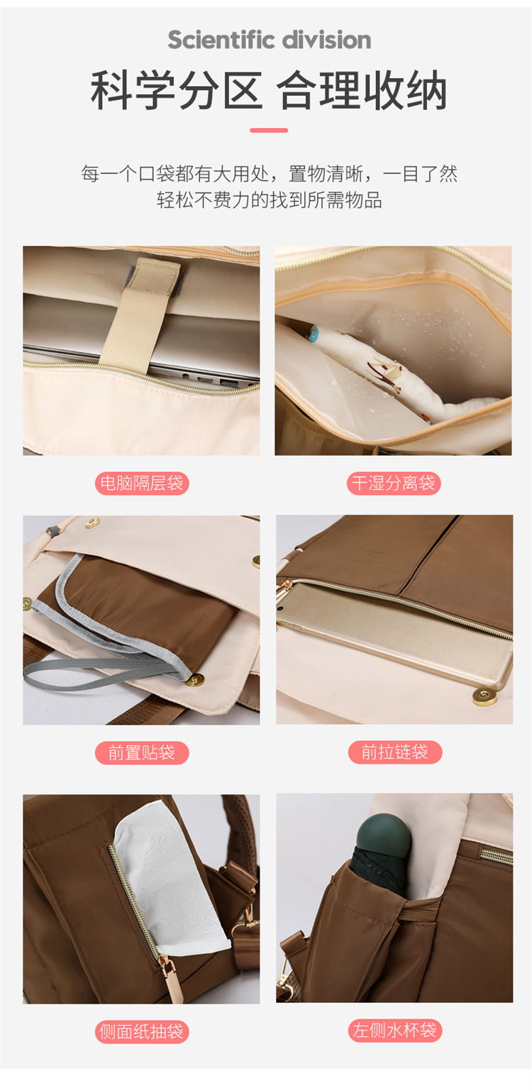 New fashionable and multi-functional mom bag, large-capacity mother and baby bag, travel backpack, single-shoulder bag, handbag undefined