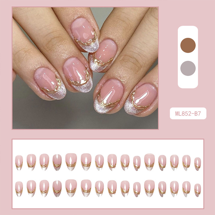 Uñas postizas 3D estéreo blanqueadoras, muy vendidas, piezas de arte de uñas portátiles transfronterizas, pegatinas de uñas sencillas con un toque de alta gama, venta al por mayor