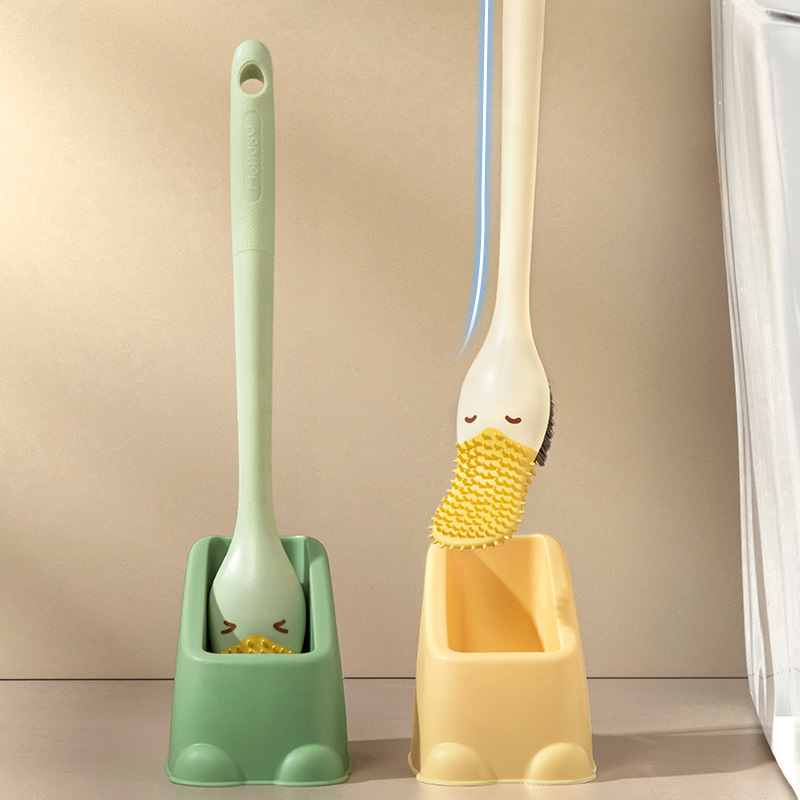 Duck duck toilet brush without dead ends household toilet brush wall-mounted bathroom long-handled brush set cleaning toilet brush