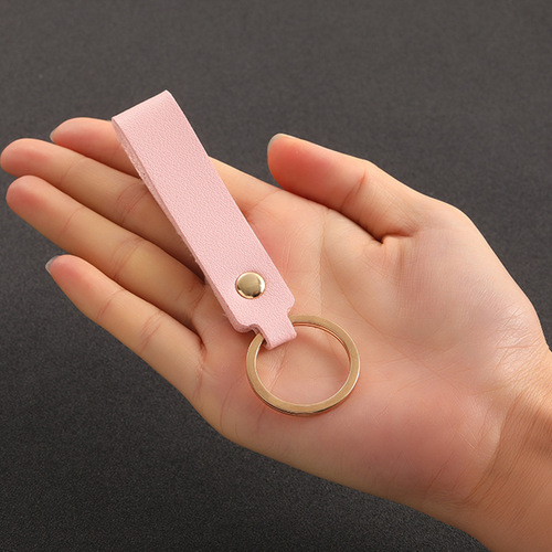 Source Factory Creative PU Leather Keychain Key Chain Leather Pendant Business Gift Leather Car Key Rope