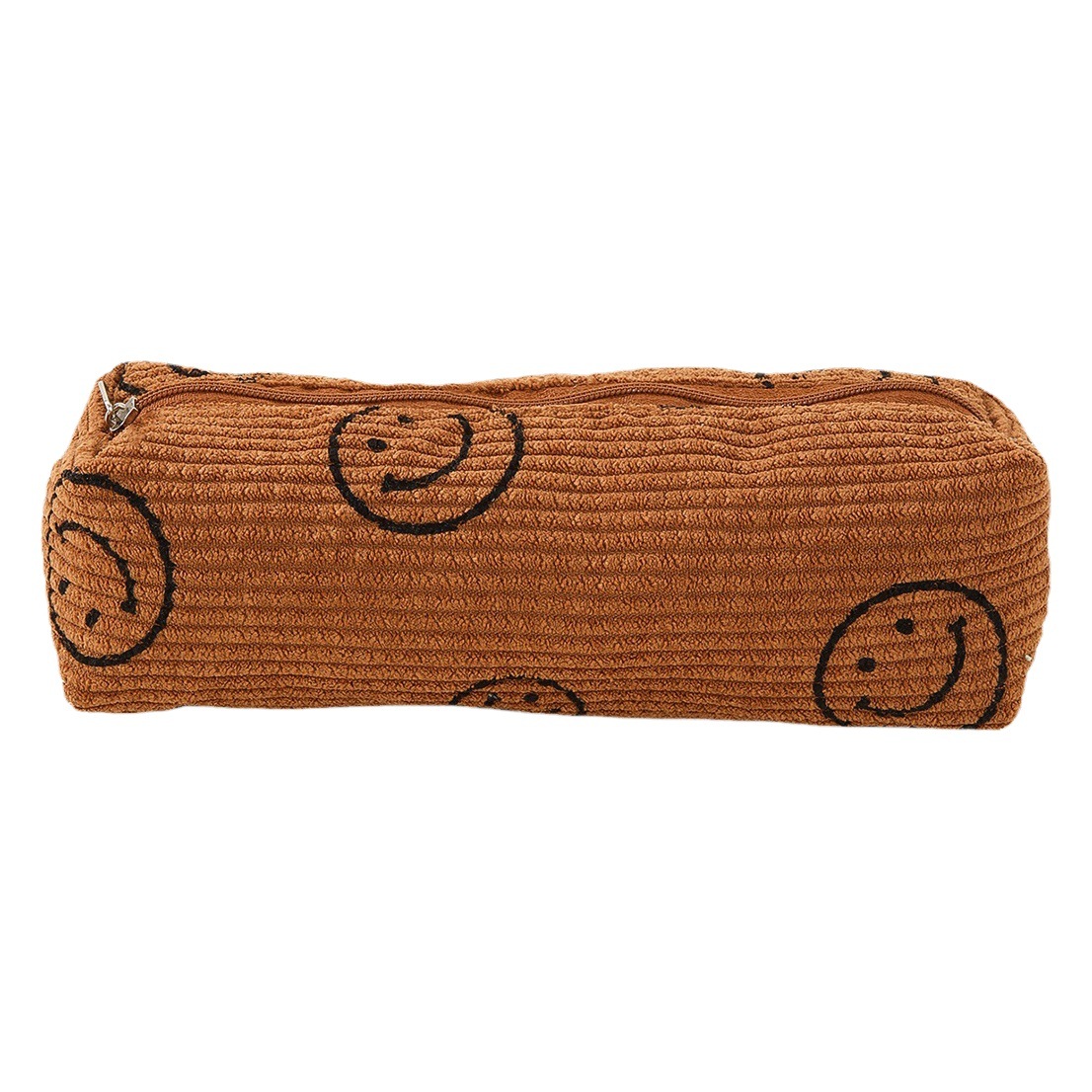 Cara sonriente caja de lápices de pana bolsa de almacenamiento de pincel de maquillaje de gran capacidad estilo universitario viaje Portátil Bolsa pequeña bolsa de sonrisa transfronteriza