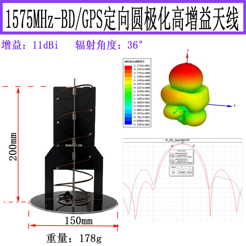 1575MHz �쾀 GPS BD �A�O���쾀 ��������� ��λ ���հl���쾀