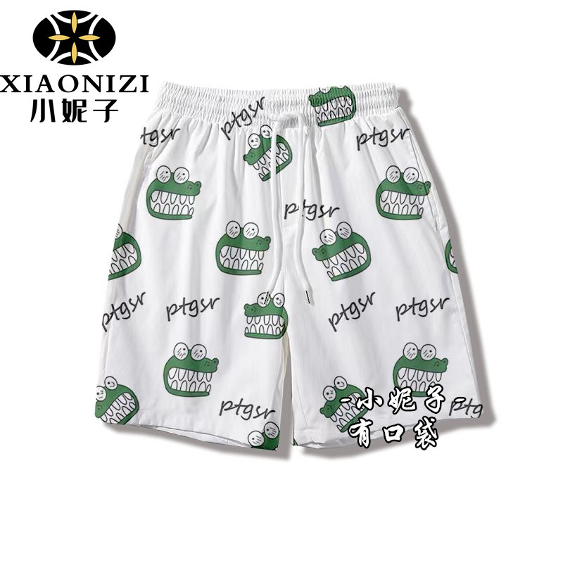 Crocodile Head Shorts Men's 2025 Summer Beach Pants Trendy Men's Ins Trendy Large Size Shorts Basketball Sports Pants Quick-Drying