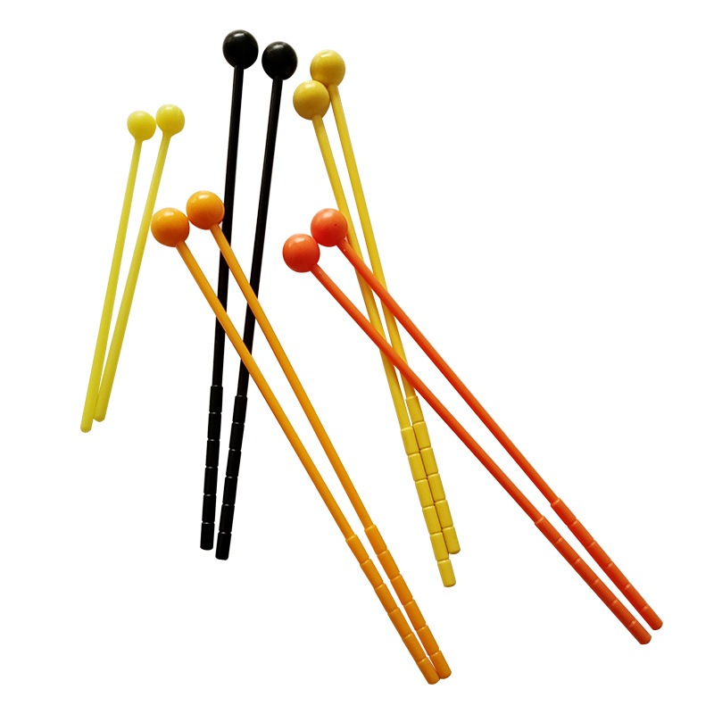 Fábrica al por mayor instrumento de percusión Orff martillo negro mano que sostiene niños jugando ayudas didácticas tambor palo tambor martillo