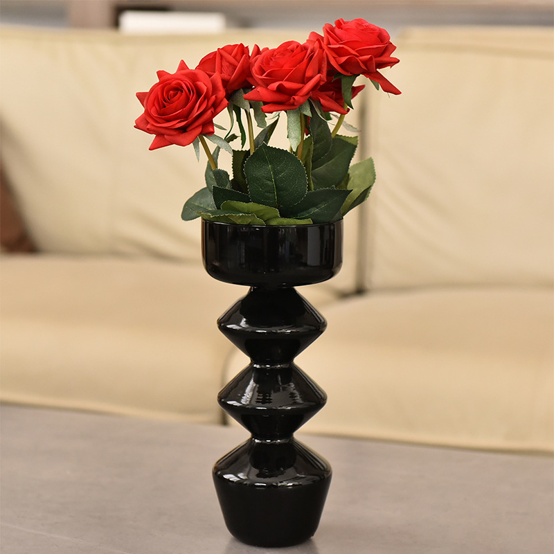 INS diseñador burbuja negro florero de cristal cafetería B & B suave decoración de fondo