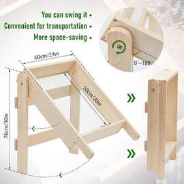 跨境木质可倾斜筛土架园艺考古工地泥土砂石筛分器可折叠木框工具
