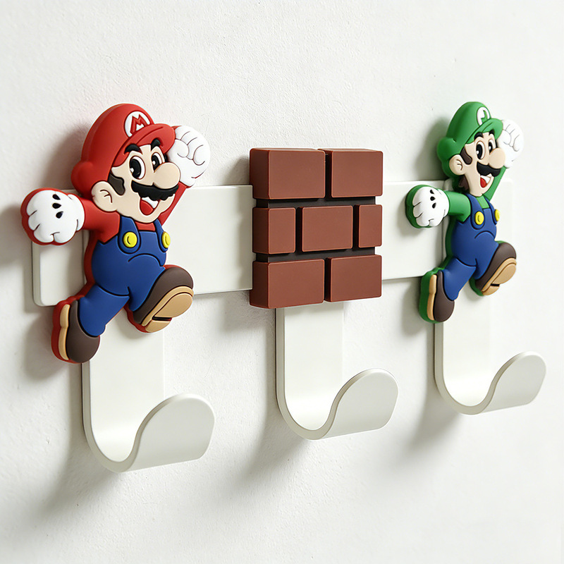 Classic Mario No-Drill Hook, No-Trace Strong Load-Bearing Adhesive Hook, Towel Hook, Adhesive Hook for Hanging Keys Behind the Door