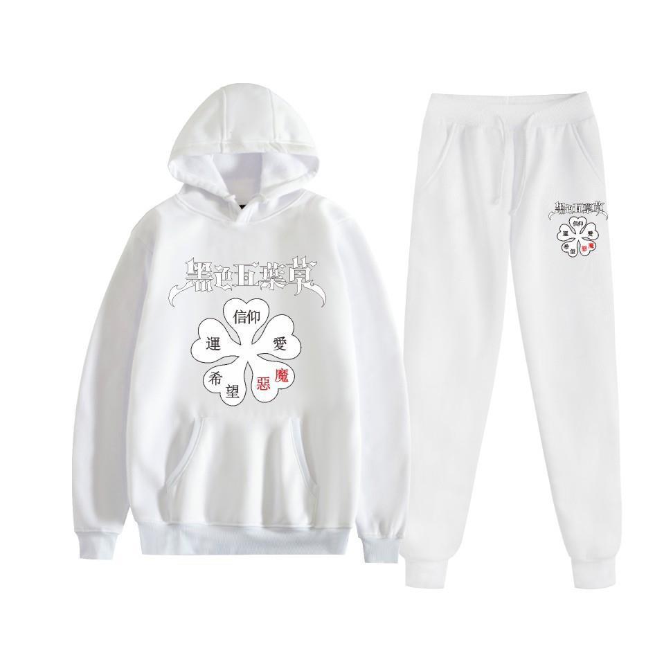 Black Clover negro trébol de cuatro hojas anime estampado sudadera con capucha más suéter de terciopelo anime hoodie transfronterizo