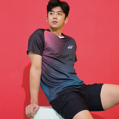 YY バドミントンウェア 夏用 通気性 男女兼用 セット ネットバレーボール スポーツウェア 競技チームユニフォーム 速乾 カップルスタイル プリント入り