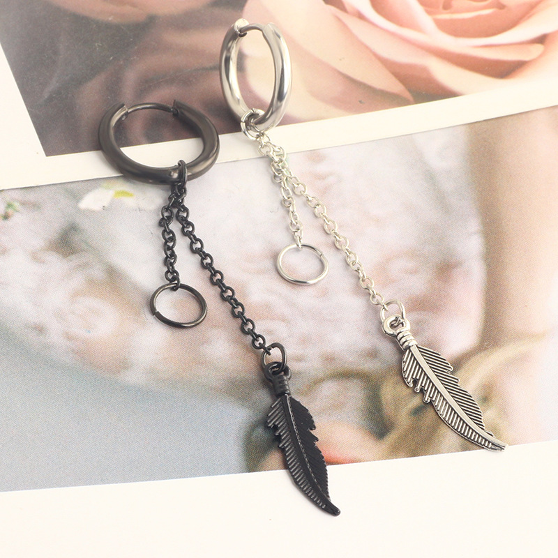 Black Series Punk Titanium Steel Ear Clip Ear Studs Fashion Korean Style Alien Earrings for Men Women detail image 25