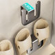 Bathroom Gun Grey Slipper Rack Space Aluminum Wall Hanging Punch-free Slippers Draining Rack Bathroom Shoes Storage Rack