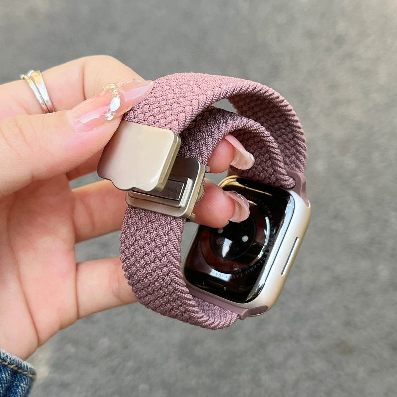 Se10 Is Suitable for Apple Watch 98, Simple Nylon Woven Magnetic Elastic Strap Iwatch11 Se10 Is Suitable for Apple Watch 98, Simple Nylon Woven Magnetic Elastic Strap Iwatch11