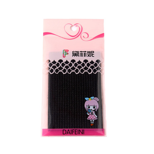Black Korean-style hair accessories, bang hair clips, hair fragment stickers, small gift set of 2 in a bag, strong adhesive magic stickers