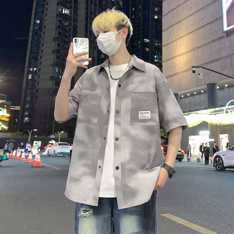 25 Years Summer Pink Seersucker Thin Youth Short-Sleeved Gradient Tie-Dye Loose Jacket Casual Handsome Shirt 25 Years Summer Pink Seersucker Thin Youth Short-Sleeved Gradient Tie-Dye Loose Jacket Casual Handsome Shirt