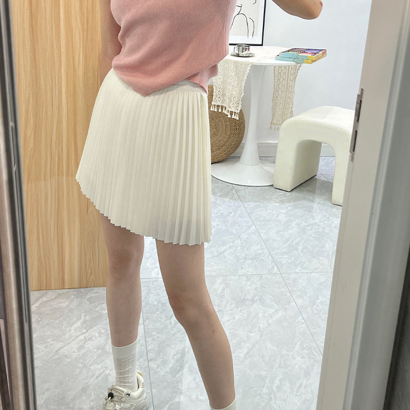 2025年夏季新款白色短裙小个子黑色百褶裙半身裙女设计感|undefined