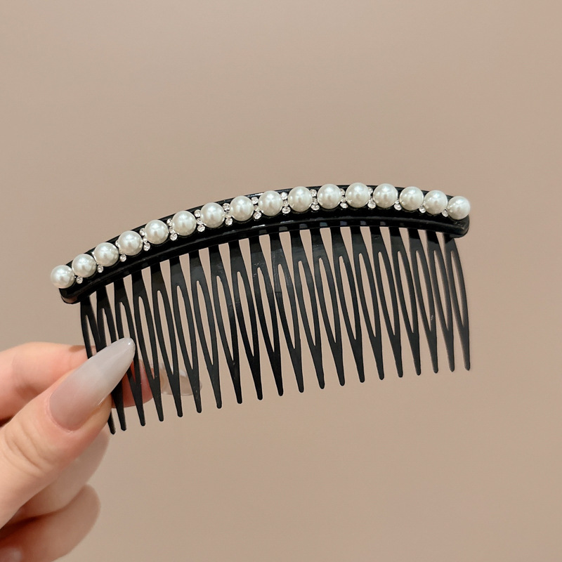 Peine de inserción de perlas de alta calidad, cabeza femenina, cabello roto, artefacto de acabado, peine para el cabello, flequillo lateral en la frente, horquilla, tocado