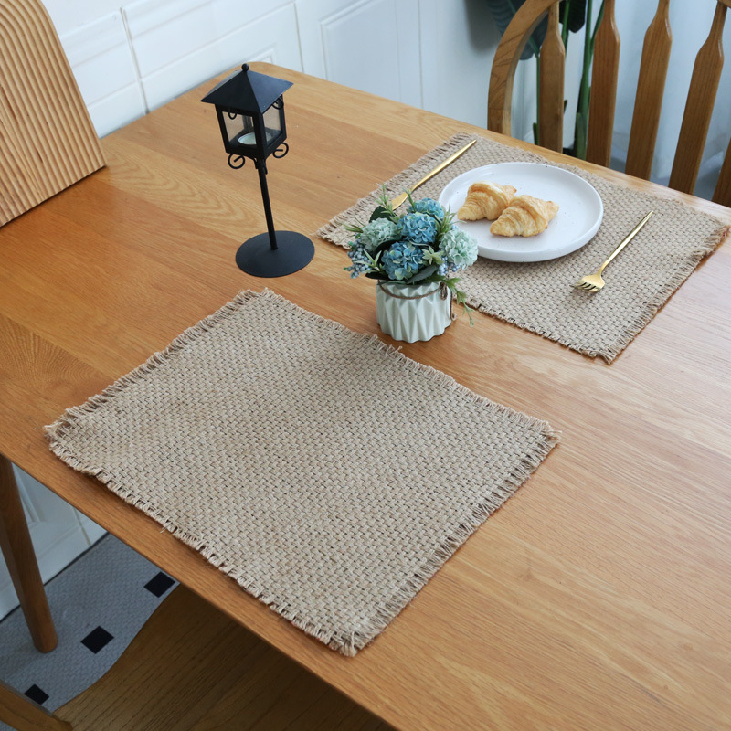 Artística elementos nórdicos cojín de yute cojín foto gourmet cojín de mesa ins cojín de aislamiento térmico venta directa de fábrica transfronteriza