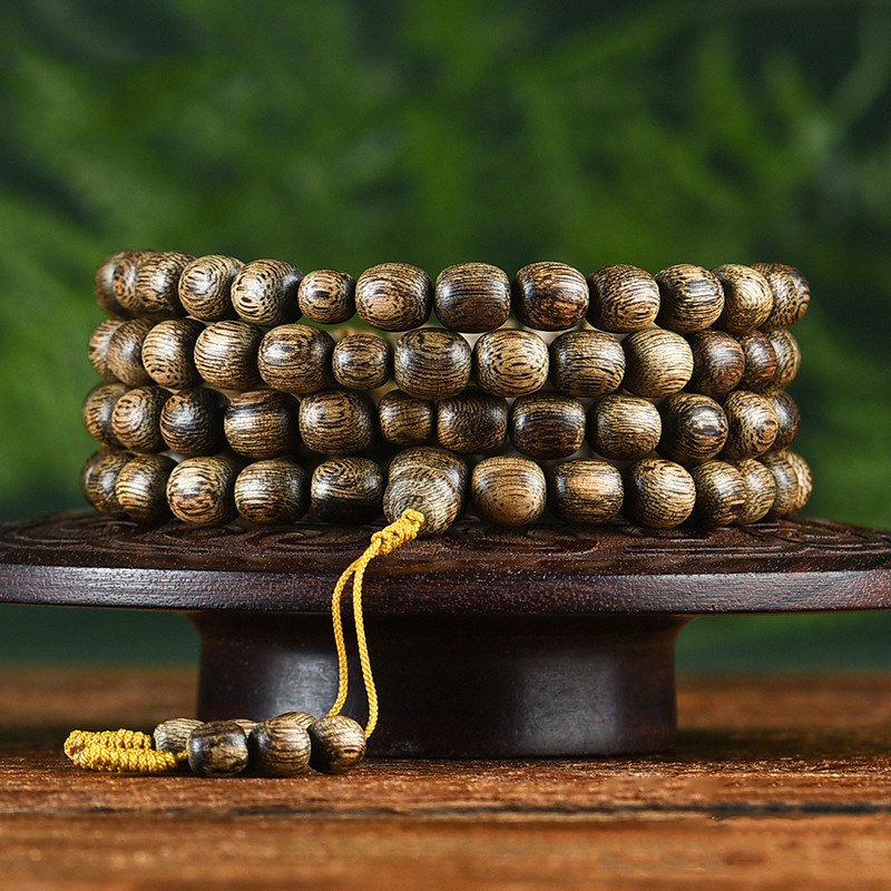 全沉水文莱软丝棋楠种老型桶鼓珠随形沉香手串多圈项链手链文玩男