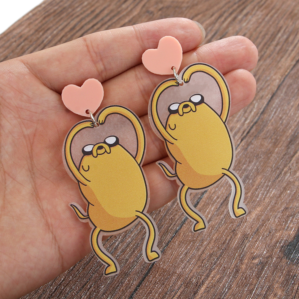 Acrylic Material 1 Pair Cartoon Style Sweet Cartoon Character Arylic Drop Earrings