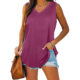 2024 new Amazon wish European and American explosions V-neck dovetail sleeveless solid color vest T-shirt cross-border foreign trade women's clothing