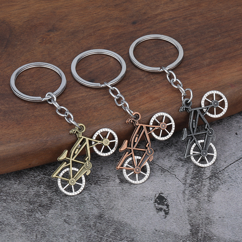 Metal alloy retro simulation bicycle mini creative exquisite key chain craft small gift accessories