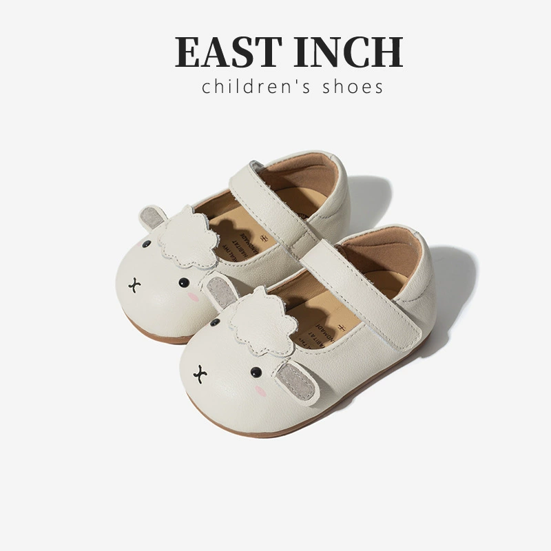 Детские туфли из натуральной кожи, милые маленькие овечки-принцессы, весна-осень 2025, новые мягкие туфли для малышек