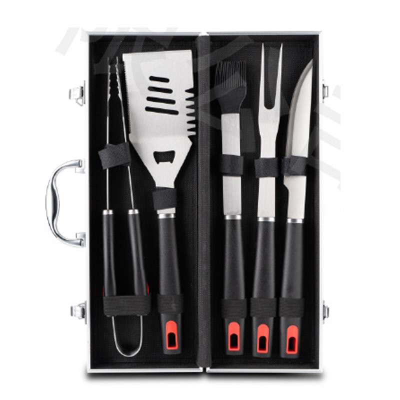 Barbacoas combinación barbacoa herramientas fábrica directa Amazon plástico mango barbacoa al aire libre PARRILLA de acero inoxidable traje