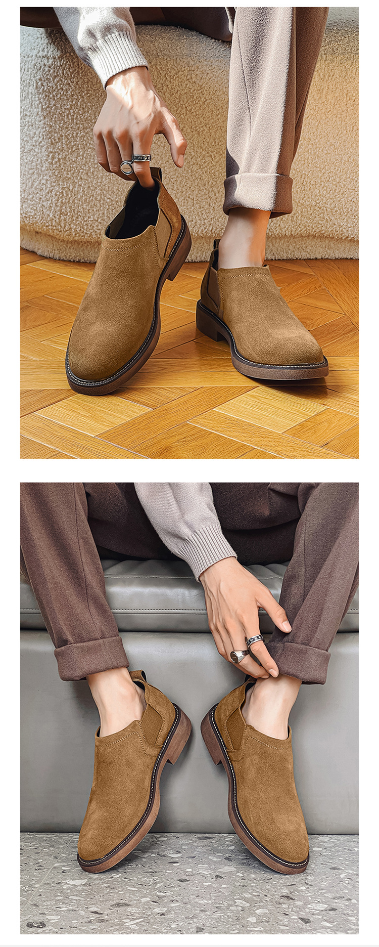 New men's shoes breathable casual leather shoes men set foot a slip-on low-top men's shoes_voghion.com