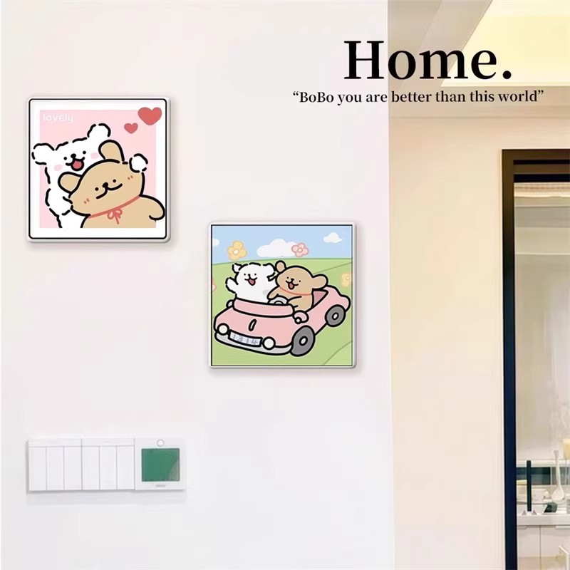 Wall Sticker for Wall Renovation, Cartoon Tile Cover-Up, Wall Wallpaper, Red Air Conditioner Socket Mesh