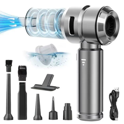 Car-Mounted Dual-Purpose Vacuum Cleaner, Brushless Tozsoranlar - 121-vacuum-cleaner-silver-black-short-bin-model