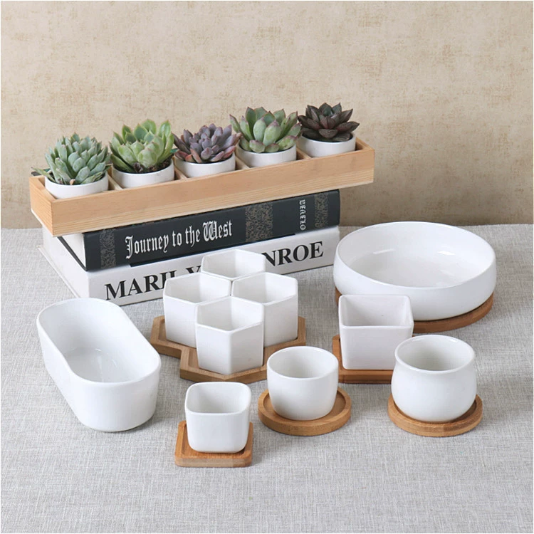 Фабрика прямых продаж индивидуальность простой креативный керамический горшок офисный рабочий стол белый керамический мультисексный цветочный горшок оптом