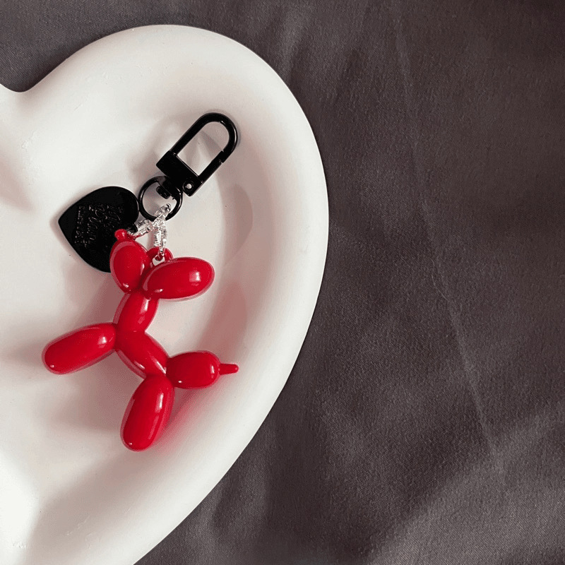 Perro rojo brillante + hebilla de amor negra