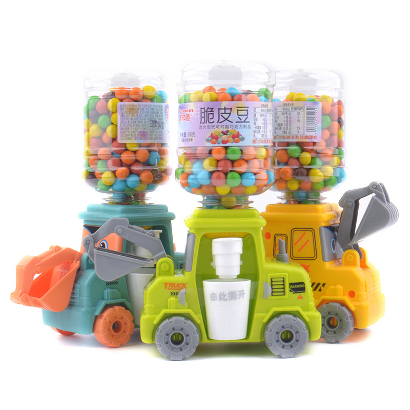 Fun Knowledge Excavator Train School Bar Water Dispenser Princess Car Astronaut Crispy Chocolate Beans Small Buns Toy