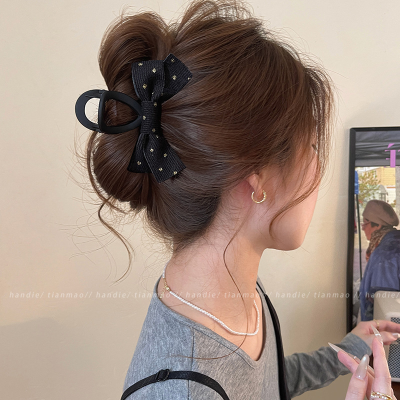 気質つや消し弓ヘアピングラバー女性のハイエンド 2025 新しい後頭部サメクリップ髪ボリューム帽子|undefined