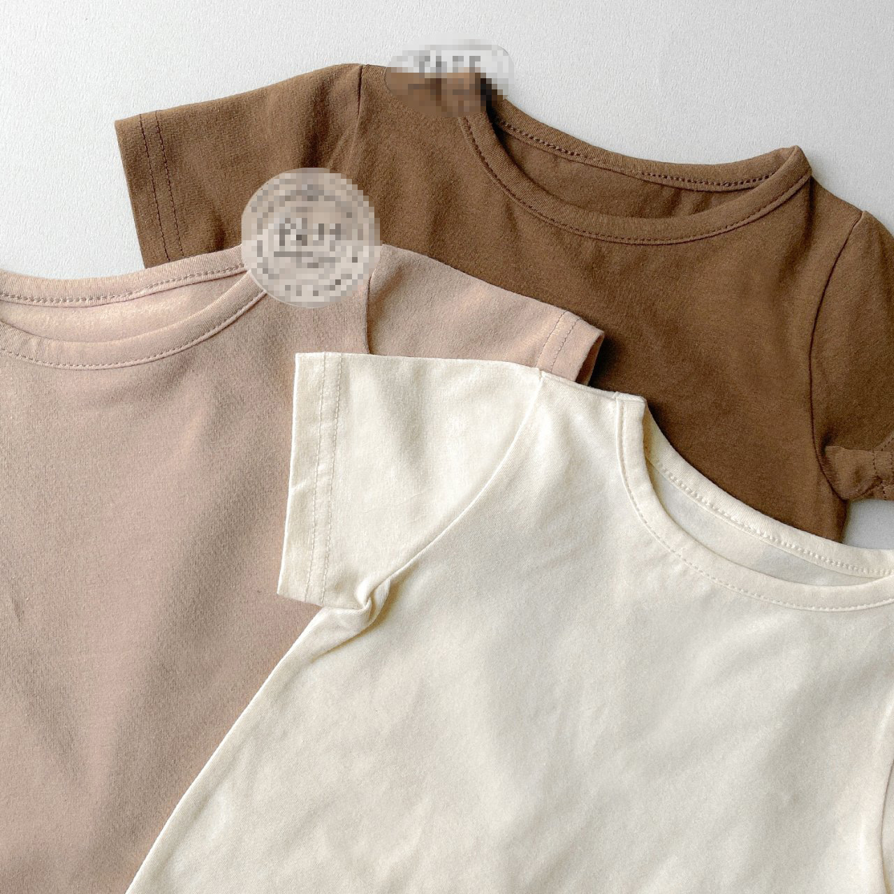 INS Corea del Sur 2022 nuevo bebé manga corta verano niños y niñas bebé cuello redondo dulce color sólido pequeño claro manga superior