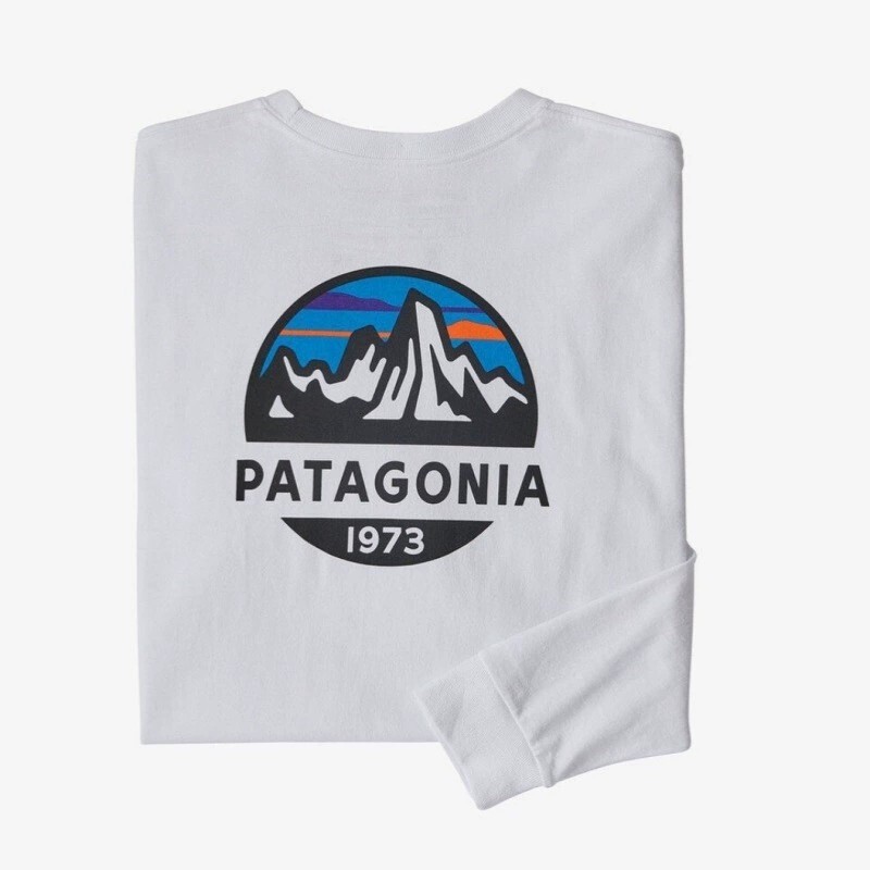 Pata Patagonia Cross-Border Retro Simple American Cotton Loose Round Neck Pullover Mountain Couple T-Shirt Long