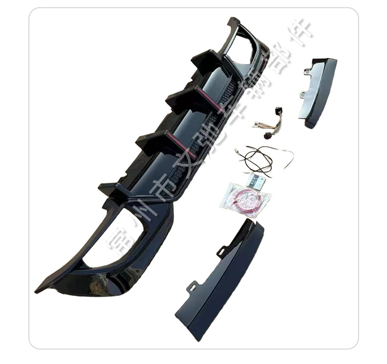 Suitable for Bmw 3 Series G20 G28 Early Model Vertical Stripe Dual-Line Rear Diffuser with Lights Small Body Kit