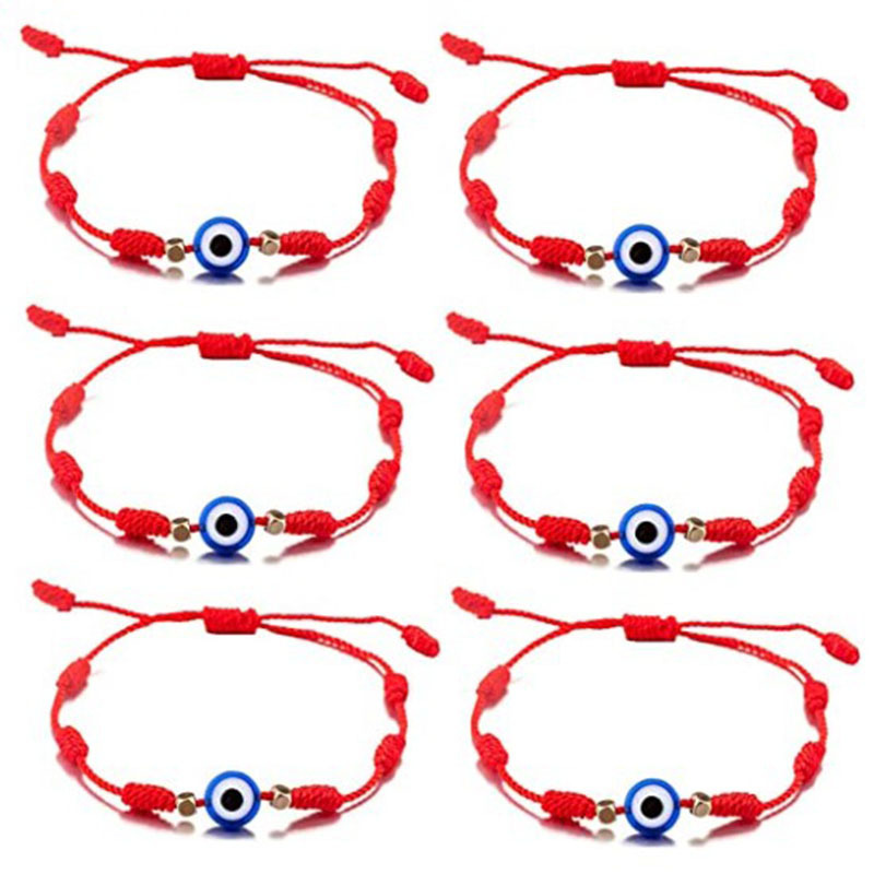 Amazon explosions hand woven seven red rope with eyes bracelet Europe and the United States foreign trade hot blue eyes bracelet