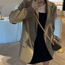 西装外套女2023春秋休闲新款韩版宽松显瘦学生中长款上衣小西服女