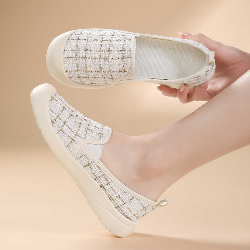 New Style Plaid Old Beijing Cloth Shoes for Women, Korean Version, Versatile, Breathable, Soft-Soled, Flat-Soled, Student Casual, Non-Slip, Wear-Resistant, Fisherman Style New Style Plaid Old Beijing Cloth Shoes for Women, Korean Version, Versatile, Breathable, Soft-Soled, Flat-Soled, Student Casual, Non-Slip, Wear-Resistant, Fisherman Style
