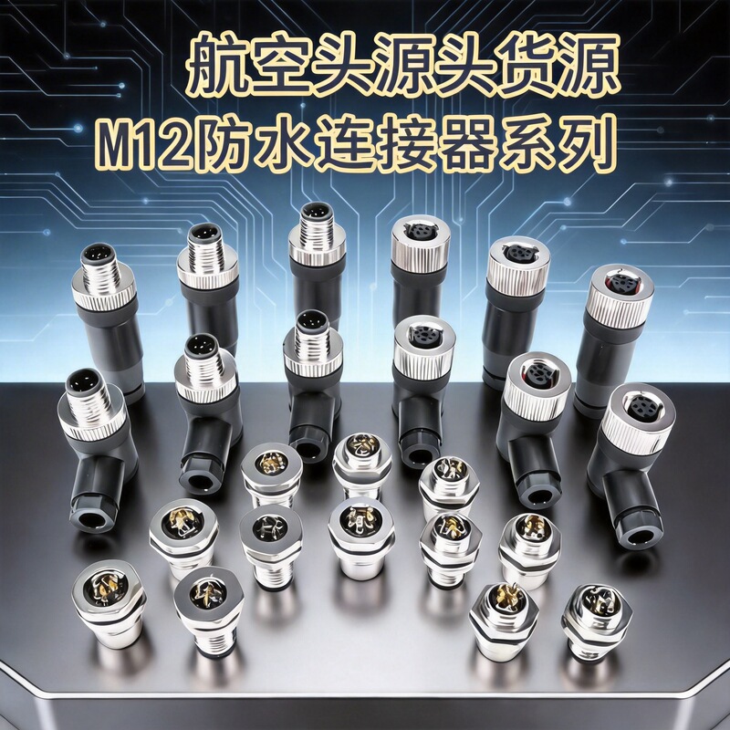 M12 Aviation Plug Connector Flange Base 4-Pin 5-Hole 8Pin Sensor 12-Core Socket Waterproof Micro Switch M12 Aviation Plug Connector Flange Base 4-Pin 5-Hole 8Pin Sensor 12-Core Socket Waterproof Micro Switch